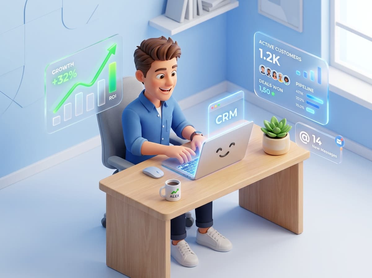 GEN CRM 3D Smart Workflow Illustration